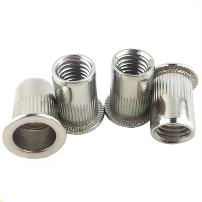 China Rivnut Nutsert Blind Insert Rivnut Nutsert M3 M4 M5 M6 M8 M10 M12 10-24 1/4-20 Carbon Steel Aluminum Flat Head 304 Stainless Steel Rivet Nut Insert for sale