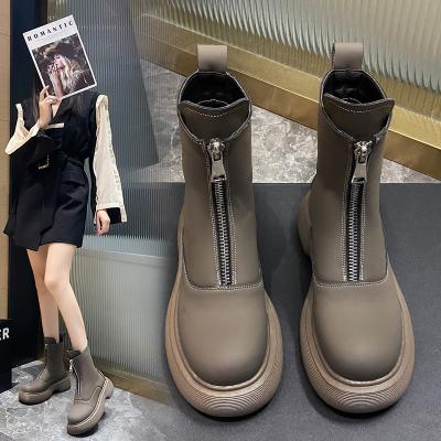 China Winter Boots Other Woman Suede Ankle Boots Zipper Solid Color High Top Other Fashionable Women Shoes for sale