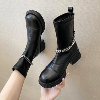 China Other Height Increasing Boots Winter Shoes Woman Suede Ankle Boots Trendy Heeled Shoes Women for sale