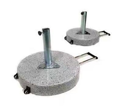 China Highest Quality Traditional Outdoor Furniture 25kgs Outdoor Umbrella Base Garden Umbrella Base in Gray Granite Stone for sale