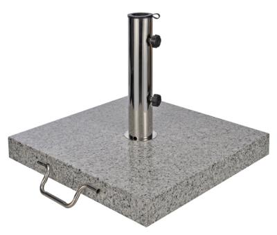 China Gray Granite Trolly Outdoor Round Traditional Umbrella Base Wholesale 66LBS Patio Umbrella Granite Umbrella Base for sale