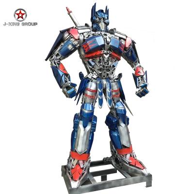 China 300cm Environmental Friendly Height Handmade Iron Robot Sculptures For Parks Transformer Hotel And Entertainment Sculptures for sale