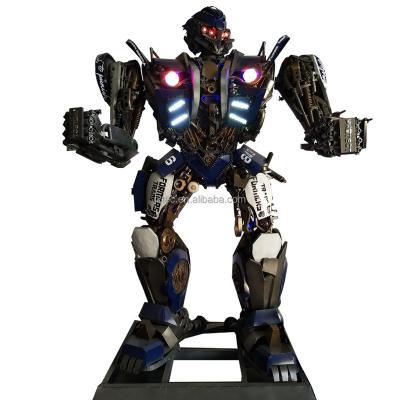 China Intelligent Mobile Hotels Iron Robot Sculpture Shopping Mall Decoration for sale