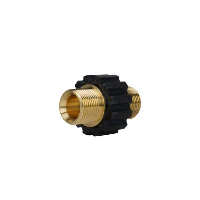 China Hotels M22*1.5 Male To Male Brass Hose To Hose Coupler For Power Pressure Joint for sale