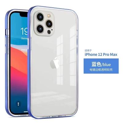 China 2021 Shockproof Hot Selling Plated Side Phone Case For iPhone 13 12 TPU Transparent Shockproof Phone Cover for sale