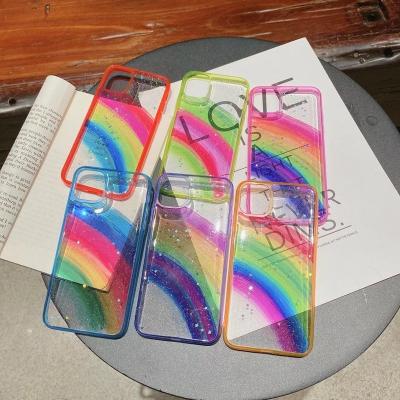 China Clear Shockproof Glitter Phone Case For iPhone 12 pro 11 pro XS max XR max X 7 8 plus 12 Mini Cute Gradient Rainbow Sequins Coque for sale