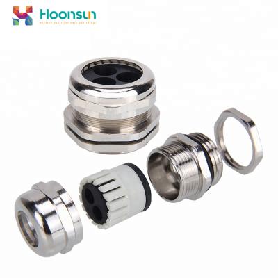 China Waterproof multi cable hole cable gland firmly pg7 m12 pg13.5 pg9 pg11 ip68 m25 m20 4-8mm socket PVC nickel plated brass metal atex glands cable joint piece for sale