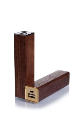 China Nature Wooden Power Bank Promotional Mini 2600mah Apply To Travel for sale