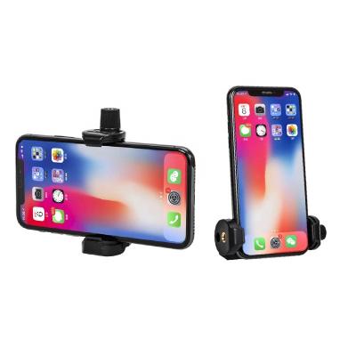 China Horizontally and Vertically Shooting Cell Phone Holder for Selfie Stick Tripod Mount Adapter Clip Hold Extendable 5.2-10.5cm for Smartphone for sale