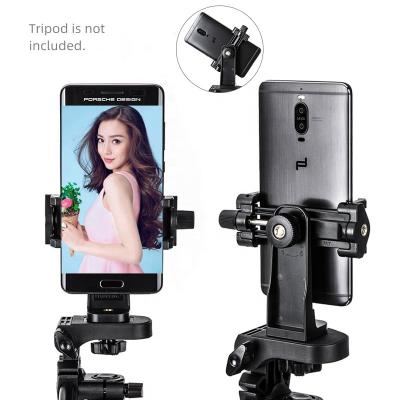 China 360 Degree Rotation 360 Degree Rotating Mobile Phone Holder For Selfie Stick Tripod Mount Adapter Clip Hold 5.2-10.5cm Extendable For Smartphone for sale