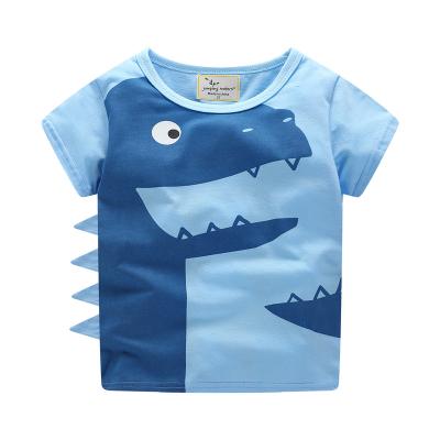 China Cute Dinosaur Cartoons Print T-shirt Kids Cotton T-shirt Kids Boys Shirts Summer Breathable Casual Baby Boy Clothes for sale