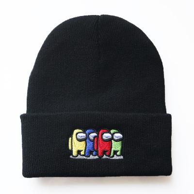 China JOINT Wholesale Custom Embroidered Knitted Black Beanies Winter Hats Toque Hat With Embroidery For Women And Men for sale