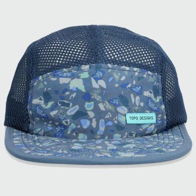 China 5 Panel Custom Logo JOINT & Mesh Trucker Hat 5 Panel Unstructured Waterproof Camping Hats for sale