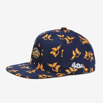 China breathable & New Custom OEM Wholesale Waterproof Logo Label Snapback Hats Bulk Woven Leaf Printing Sublimated Flat Brim Trucker Hat for sale