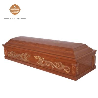 China Traditional American Style MDF Style Casket With Decoration for sale