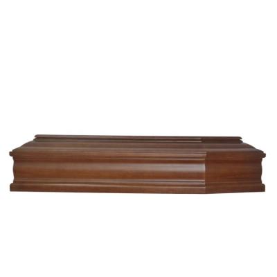 China European Style Hot Selling Funeral Supplier Wholesale Mahogany Color Casket For Dead for sale