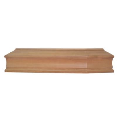 China Professional Funeral Supplier European Style Light Brown Matte Finish Casket Box for sale