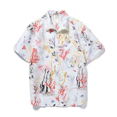 China New Arrival Summer Beach Fashion Hawaiian Short Sleeve Anti-Pilling Men's Shirt for sale