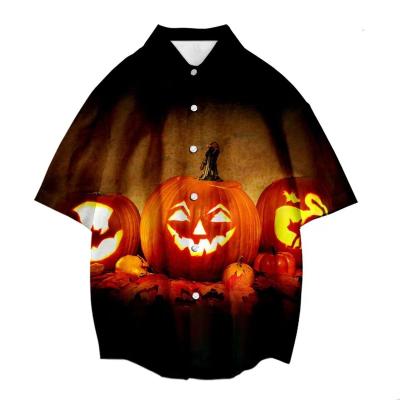 China Anti-Wrinkle New Arrival 3D Halloween Fashion Blouse Digital Printing Short Sleeve Shirt for sale