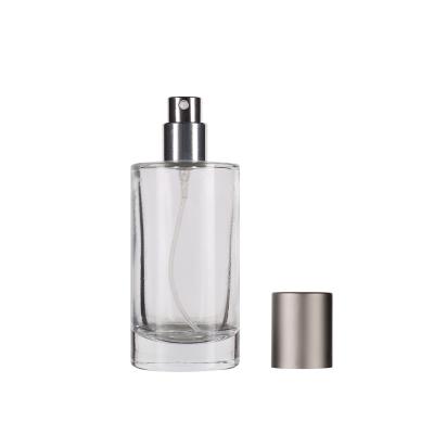 China Custom Logo 50ml Cosmetic Luxury Thick Bottom Empty Glass Perfume Spray Bottle With Atomizer For Men for sale