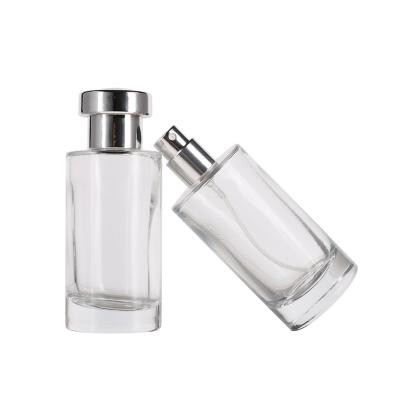 China Custom Thick Bottom Glass Cosmetic Free Perfume Cylinder Logo 50ml Empty Spray Bottle With Atomizer For Traveler for sale