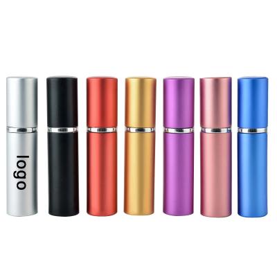 China Wholesale Cosmetic 5ML Mini Aluminum Refillable Perfume Bottle With Atomizer Logo With Sprayer For Travler Custom Free Empty for sale