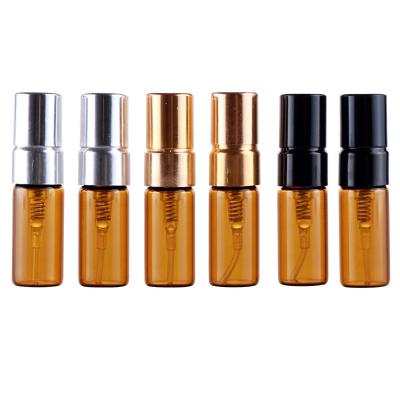 China Wholesale 3ML Brown Glass Perfume Cosmetic Bottles Portable Atomizer Portable Contenitori Vial For Essential Oil for sale