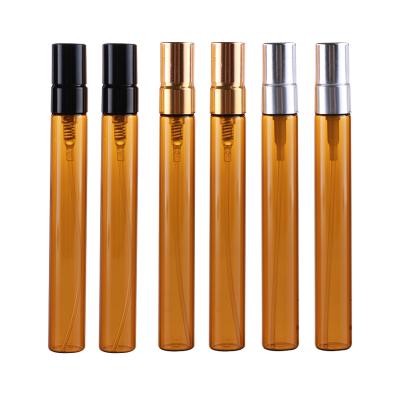 China Wholesale 10ML Brown Glass Cosmetic Perfume Bottles Portable Atomizer Portable Cosmetic Vial For Essential Oil Free Printing Custom Logo for sale