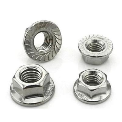 China Industry A2 A4 Stainless Steel Hex Flange Nut M20 General Metric Thread Locknuts for sale