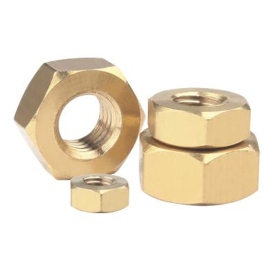 China Heavy Industry Factory Supply Wholesale High Quality Copper M8 Hex Nuts Brass Hex Nuts for sale