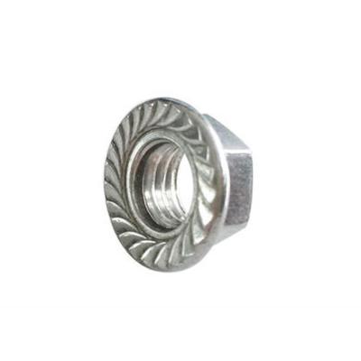 China DIN6923 Industry Standard General Stainless Steel Hexagon Head Flange Nut 304 316 Single Finish Hex Flange Lock Nuts for sale