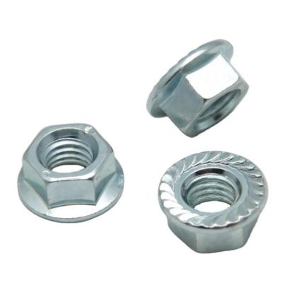 China Industry Grade 4.8 Carbon Steel Zinc Finish General Hex Flange Nut Customize Flanged Hot Dip Galvanized Nut for sale