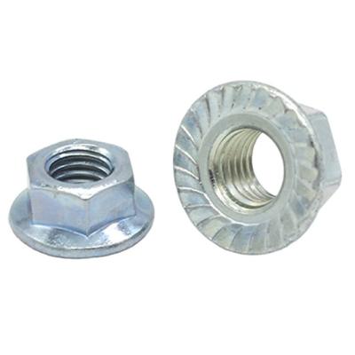 China General Industry Grade 4.8 Hex Flange Lock Nut Steel Serrated Galvanized Hex Flange Nut for sale