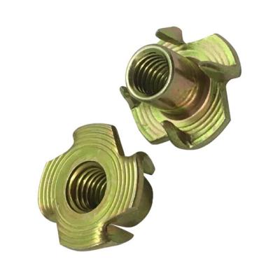 China Heavy Industry Factory Supply M4-M10 Carbon Steel Galvanized Climbing Four Claw Nut Tee Nuts With Pronge for sale