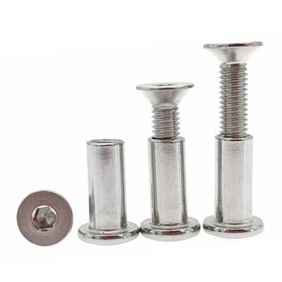 China Flat 304 Stainless Steel Hex Socket Chicago Screws 6mm Thread Countersunk Head Male And Female Screw Sexy Bolts for sale