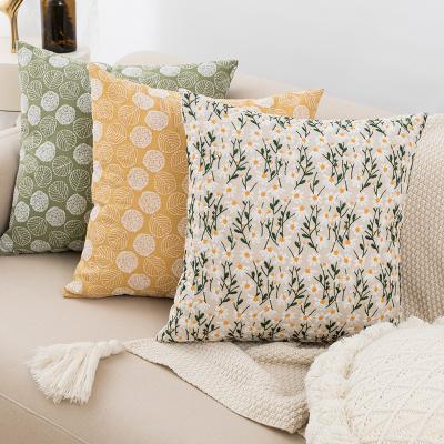 China New JHS Flower Embroidery Cushion Cover Nondisposable Tending Cotton Tile Case For Home Decoration for sale