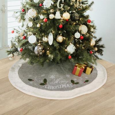 China Design Nonwoven Fabric Christmas Tree Skirt Decorations Gray Color Dia 120Cm/48