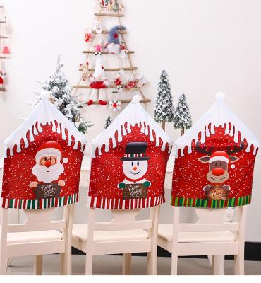 China Wholesale Fashion Cute Cartoon Santa Clus Delicate Snowman Chair Cover For Christmas Decoration for sale