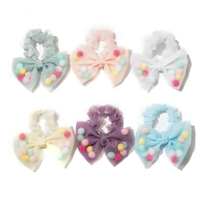 China New Spring Hair Tie Bracelets Spring Summer Bestselling Lovely Fashion Hair Accessories Organza Lace Tassel Bow Butterfly Hair Band Cute Hair Scrunchies For Women girls for sale