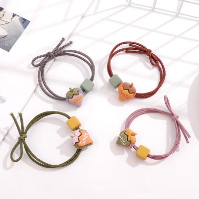 China Daily Life Girls Elastic Hair Tie Bands New Cute Colorful Strawberry Decorated Elastic Headwear Children Hair Ropes Girls Accessories Baby Headdress for sale