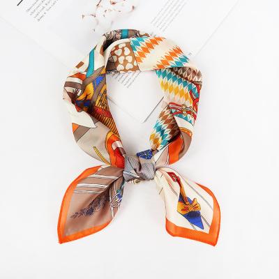 China High Quality Customized Elegant Everyday Life Satin Silk Scarf Ladies Neck Wrapping Small Scarf For Paris for sale