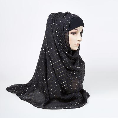 China Chiffon Wholesale Very Popular Viscose Cotton Hijab With White Stone Muslim Women Hijabs Scarves for sale