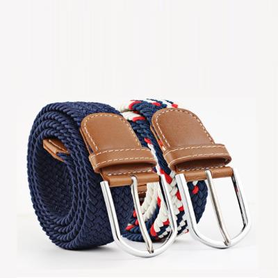 China Top Selling Leisure 60 Colors High Quality Casual Braided Elastic Canvas Belts With Buckles For Men/Women for sale