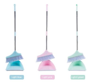 China Household Cleaning Household Cleaning Stainless Steel Handle Broom With Combo Dustpan for sale