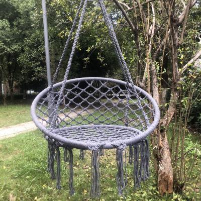 China Round Macrame Swing Chair Hammock Indoor Outdoor Hanging Chair Hammock INS Amazon Selling Hot Rope Hammock Kid Indoor Swing for sale