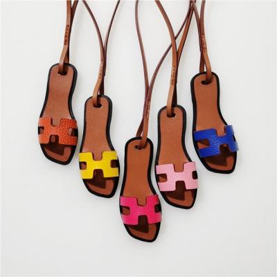 China New Candy Color PU Letter Pendant Slippers Cute Mini Bag Stereo Leather Lady Leather Pendant Bag Car Accessories for sale