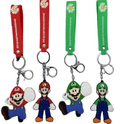 China soft silicone mario bros keyholder portachiavi pvc mario keychain mario decoration kawaii keychain for gift cute keychain for sale