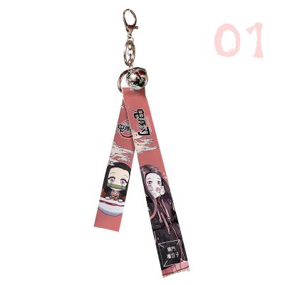 China Props Anime Ribbon Car Key Chain Two Yuan Animation Demon Slayer Rengoku Chained Entourage Kyojuro for sale