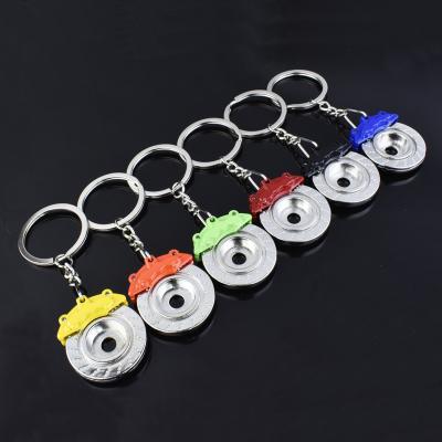 China Creative Metal+plastic car chain brake pump metal disc brake refitting waist bang keychain chain pendant gift for sale