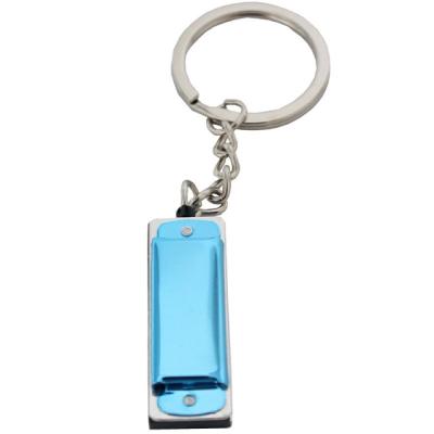 China Custom Mini Metal Color Harmonica Key Chain Wallet For Men's Key Pendant For Harmonica Children's Gift Turbo Key Chain for sale